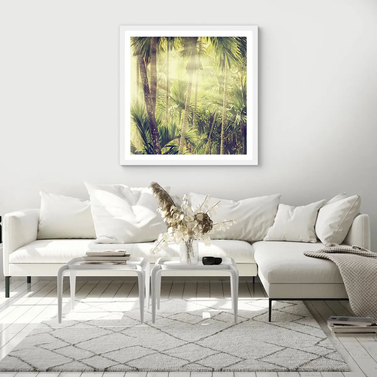 Affiche dans un cadre blanc - Poster - Nature enflammée - 40x40 cm