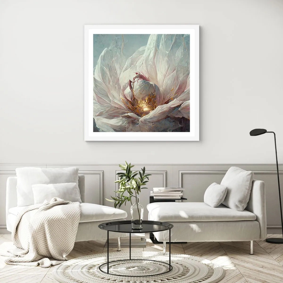 Affiche dans un cadre blanc - Poster - Il fleurit une fois tous les cent ans - 30x30 cm