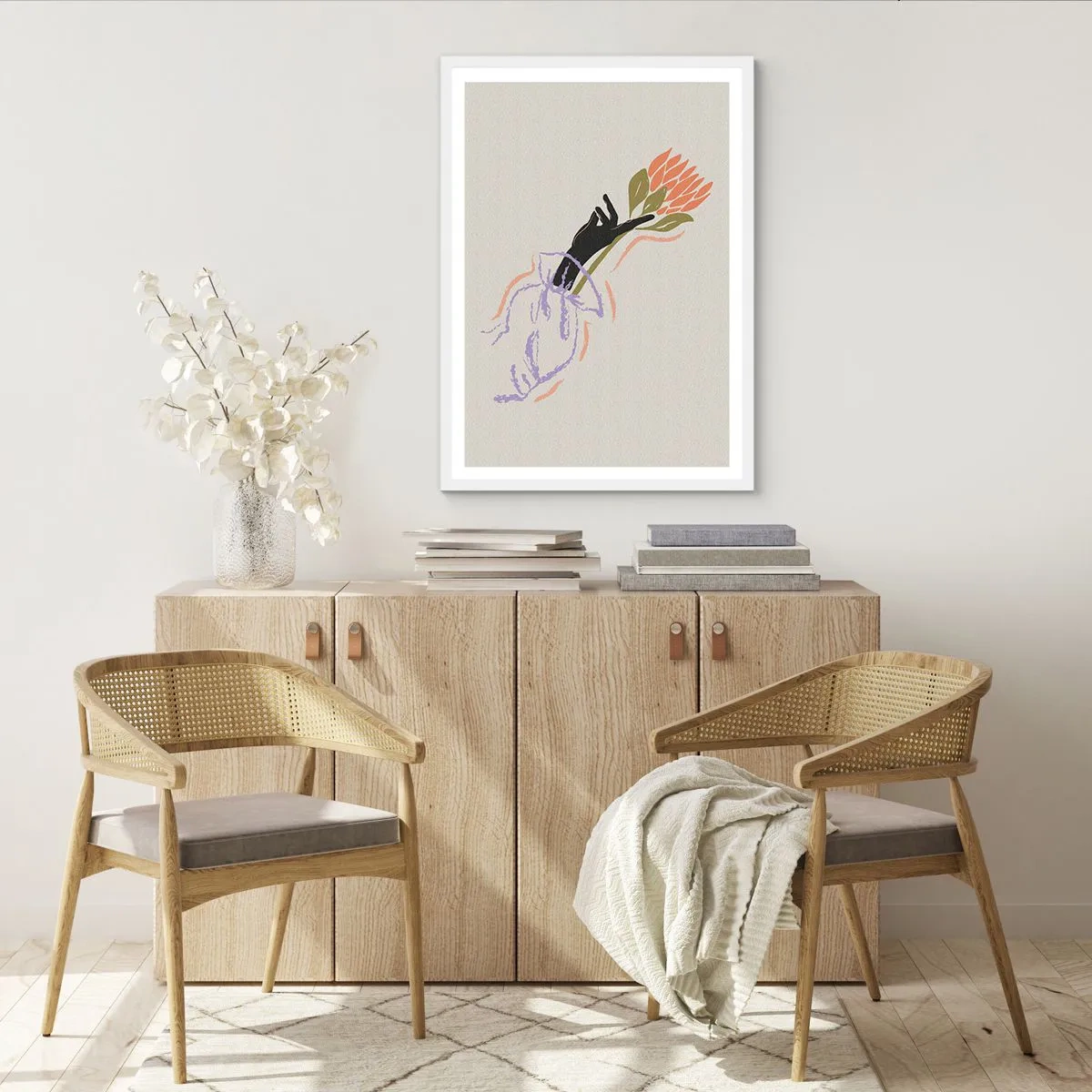 Affiche dans un cadre blanc - Poster - Touche fraternelle - 30x40 cm