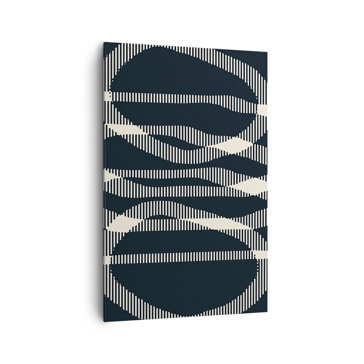 Impression sur toile - Image sur toile - Lignes géométriques dans des tons clairs sur un fond sombre - 80x120cm - Une tentative de briser l'obscurité - Décoration murale moderne pour le salon et la chambre ARTTOR