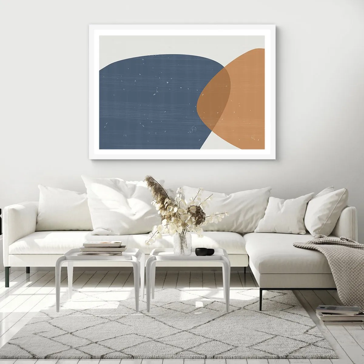 Affiche dans un cadre blanc - Poster - Ovales et influences - 100x70 cm