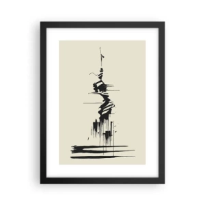 Affiche dans un cadre noir - Poster - Abstraction hâtive - 30x40 cm