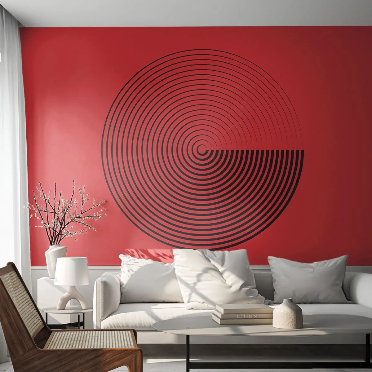 Papier Peint Photo Premium Canvas - Mouvement circulaire - Minimalisme, Roue, Lignes - 250x175 cm