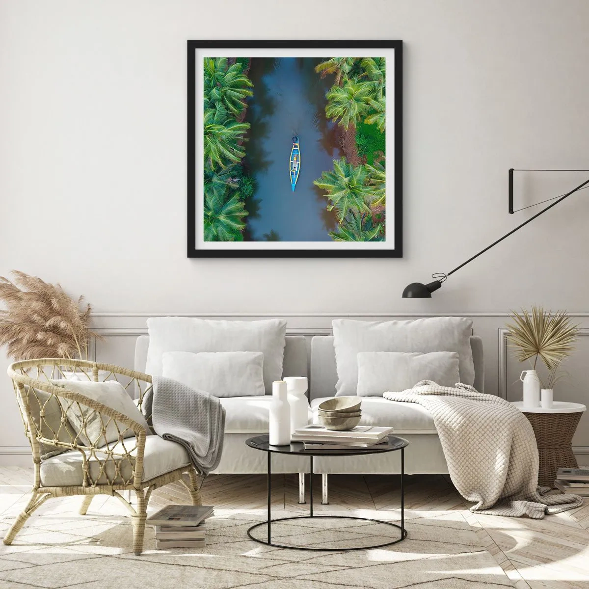 Affiche dans un cadre noir - Poster - Sur un sentier tropical - 30x30 cm