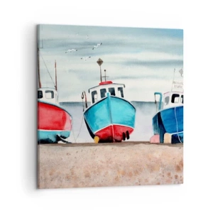 Impression sur toile - Image sur toile - Prêt pour la pêche - 50x50 cm