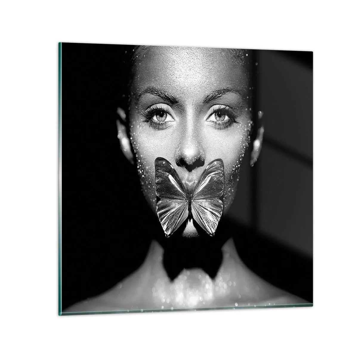 Impression sur verre - Image sur verre - Baiser papillon - 30x30 cm