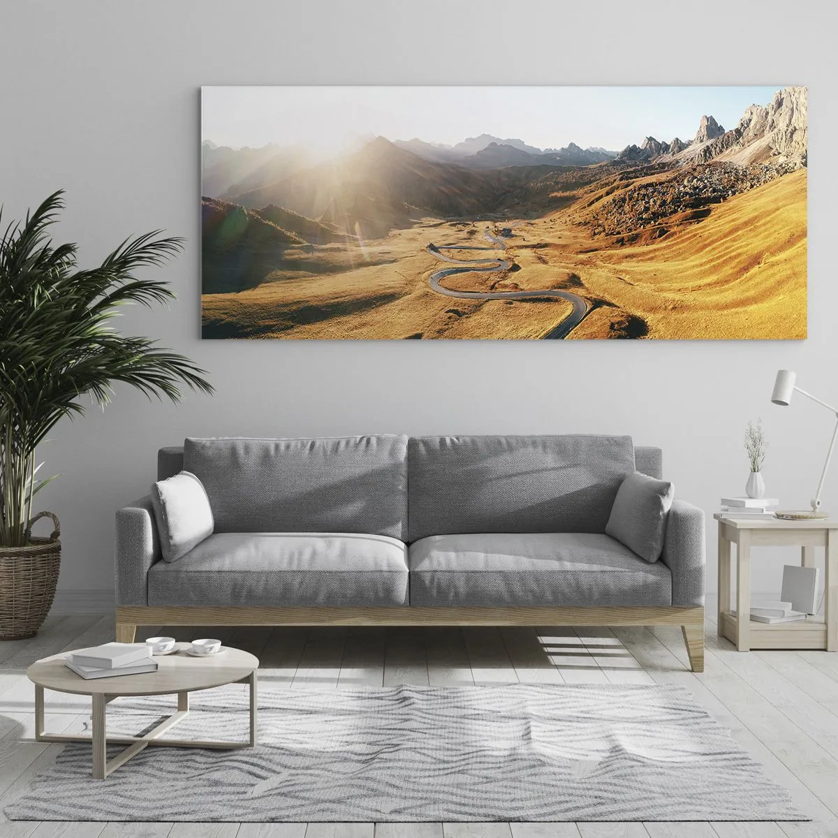 Impression sur verre - Image sur verre - Dans une vallée dorée - 90x30 cm