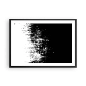 Affiche dans un cadre noir - Poster - Abstraction minimaliste en noir et blanc - 70x50cm - Et le gagnant est ... - Décoration murale moderne pour le salon et la chambre ARTTOR