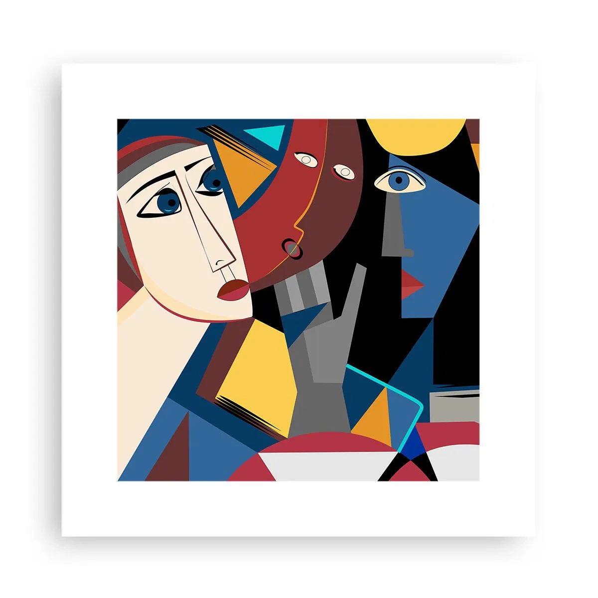 Affiche - Poster - Une conversation entre cubistes - 30x30 cm