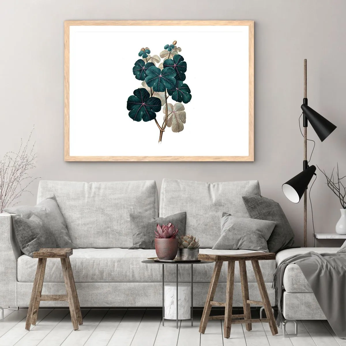 Affiche dans un chêne clair - Poster - De l'ancien herbier - 100x70 cm