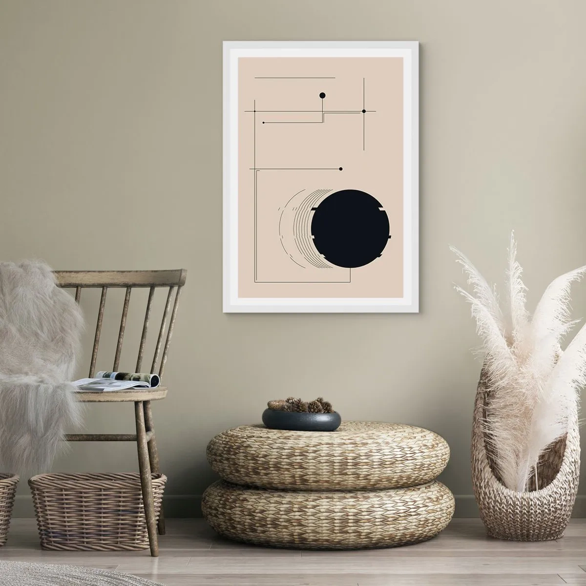 Affiche dans un cadre blanc - Poster - Une composition flexible et dynamique - 40x50 cm