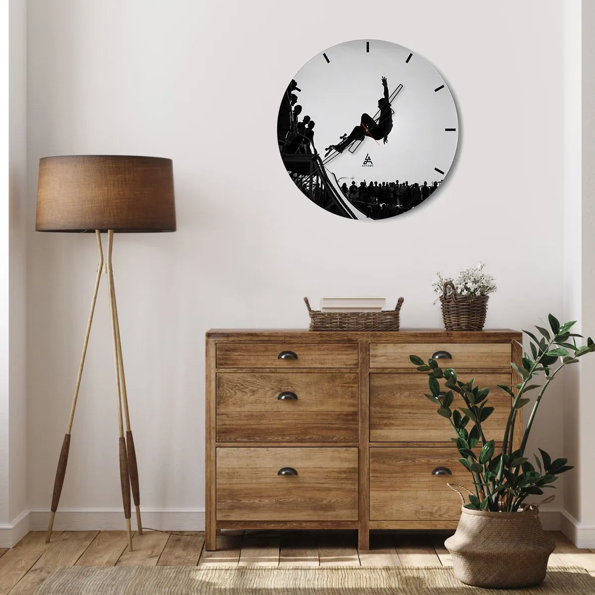 Horloge murale - Pendule murale - Héros et spectateurs - 30x30 cm