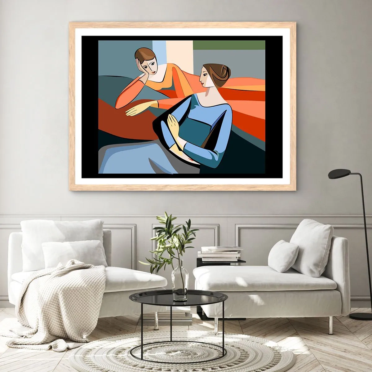 Affiche dans un chêne clair - Poster - Un moment de confiance - 100x70 cm