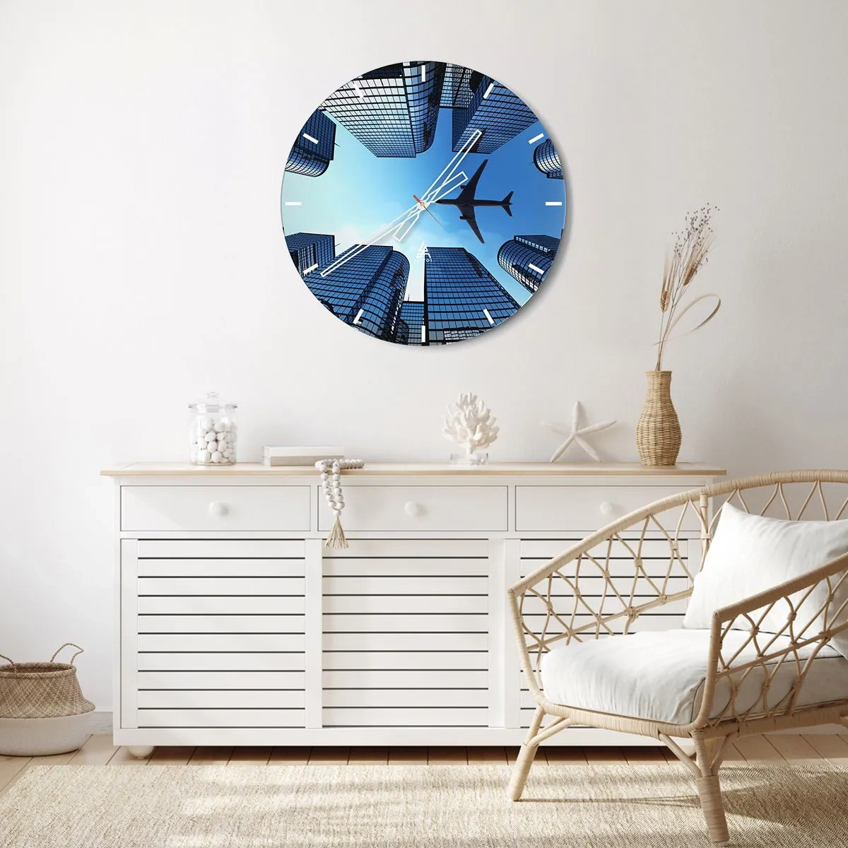 Horloge murale - Pendule murale - La vue depuis le ravin de verre - 40x40 cm