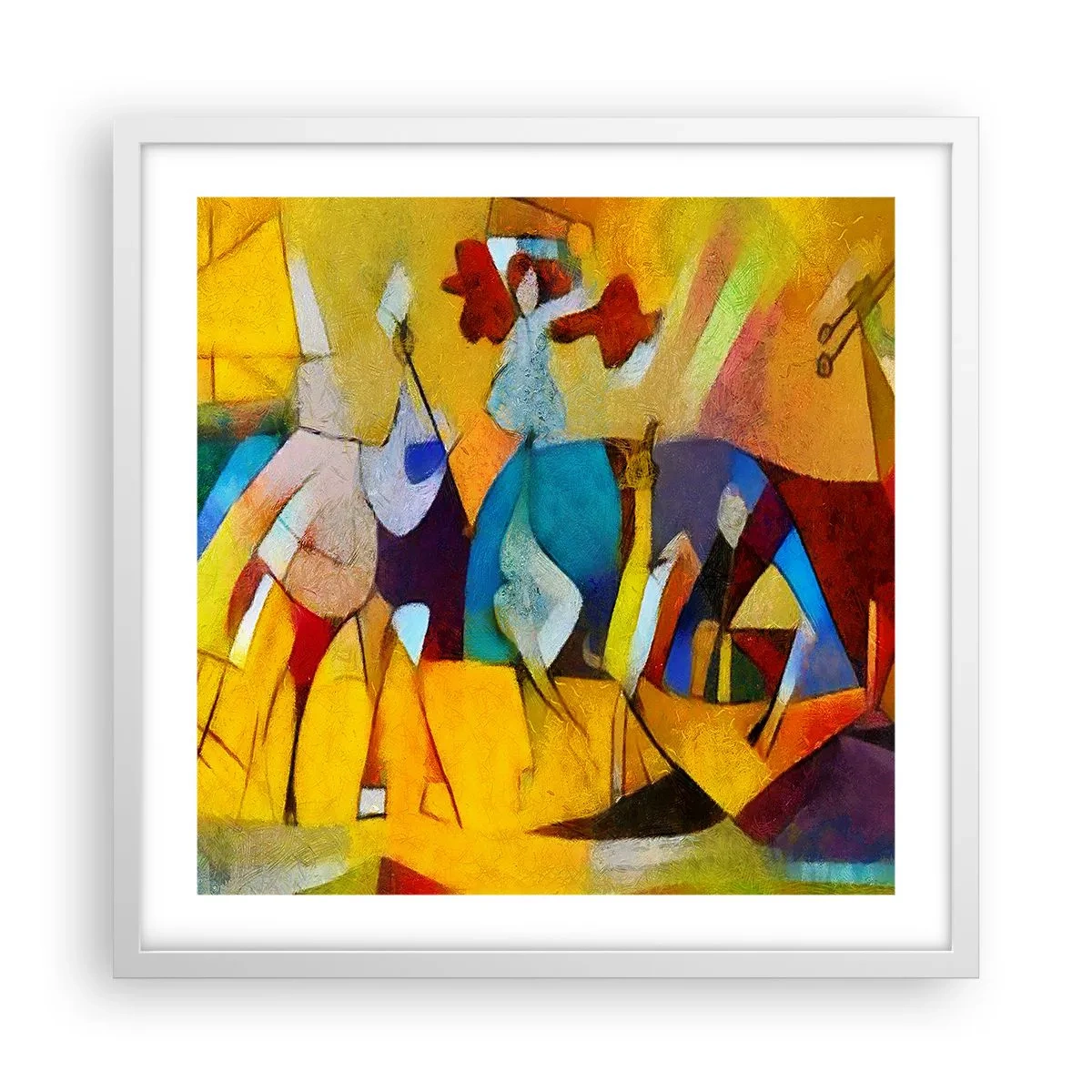 Affiche dans un cadre blanc - Poster - Soleil - vie - joie - 50x50 cm