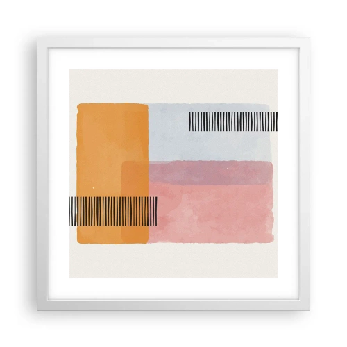 Affiche dans un cadre blanc - Poster - D'un coin à l'autre - 40x40 cm