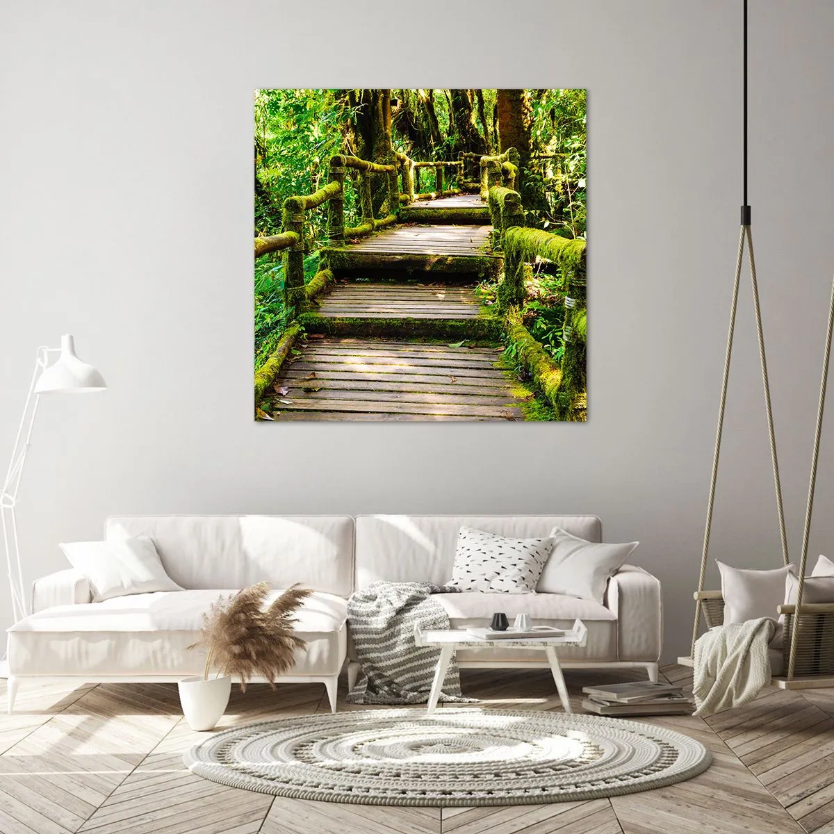 Impression sur toile - Image sur toile - Un couloir de verdure - 40x40 cm