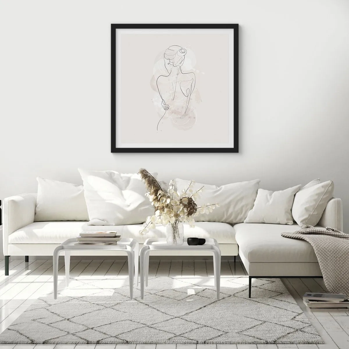 Affiche dans un cadre noir - Poster - Comme un instrument sensible - 60x60 cm