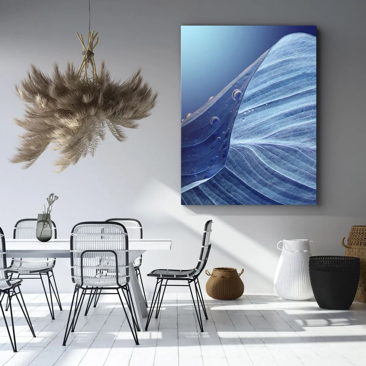 Impression sur toile - Image sur toile - Gouttes cachées du bleu - 55x100 cm