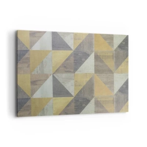 Impression sur toile - Image sur toile - Composition géométrique de triangles aux tons terreux - 120x80cm - Suivant l'angle du triangle - Décoration murale moderne pour le salon et la chambre ARTTOR