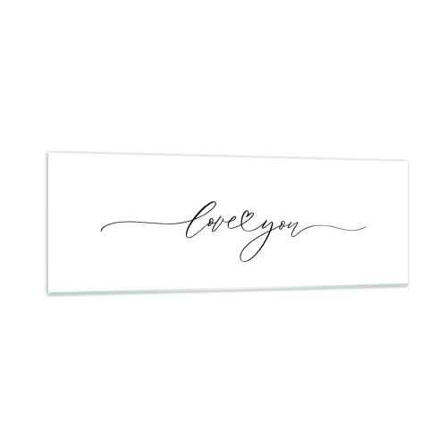 Impression sur verre - Image sur verre - Noir sur blanc - 90x30 cm