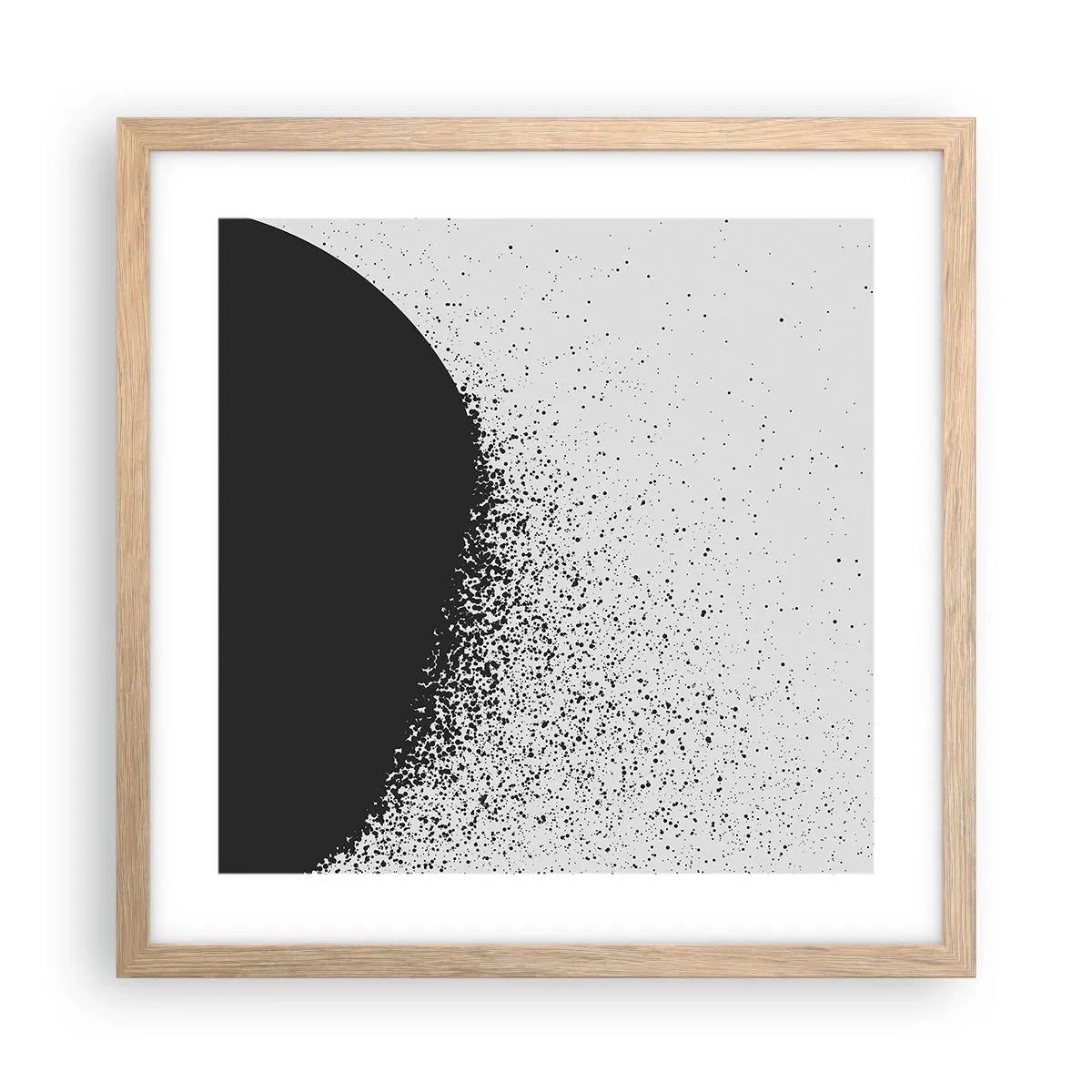 Affiche dans un chêne clair - Poster - Mouvement des molécules - 40x40 cm