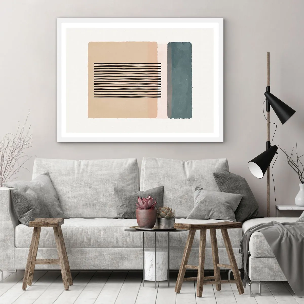 Affiche dans un cadre blanc - Poster - Tout est en ordre - 50x40 cm