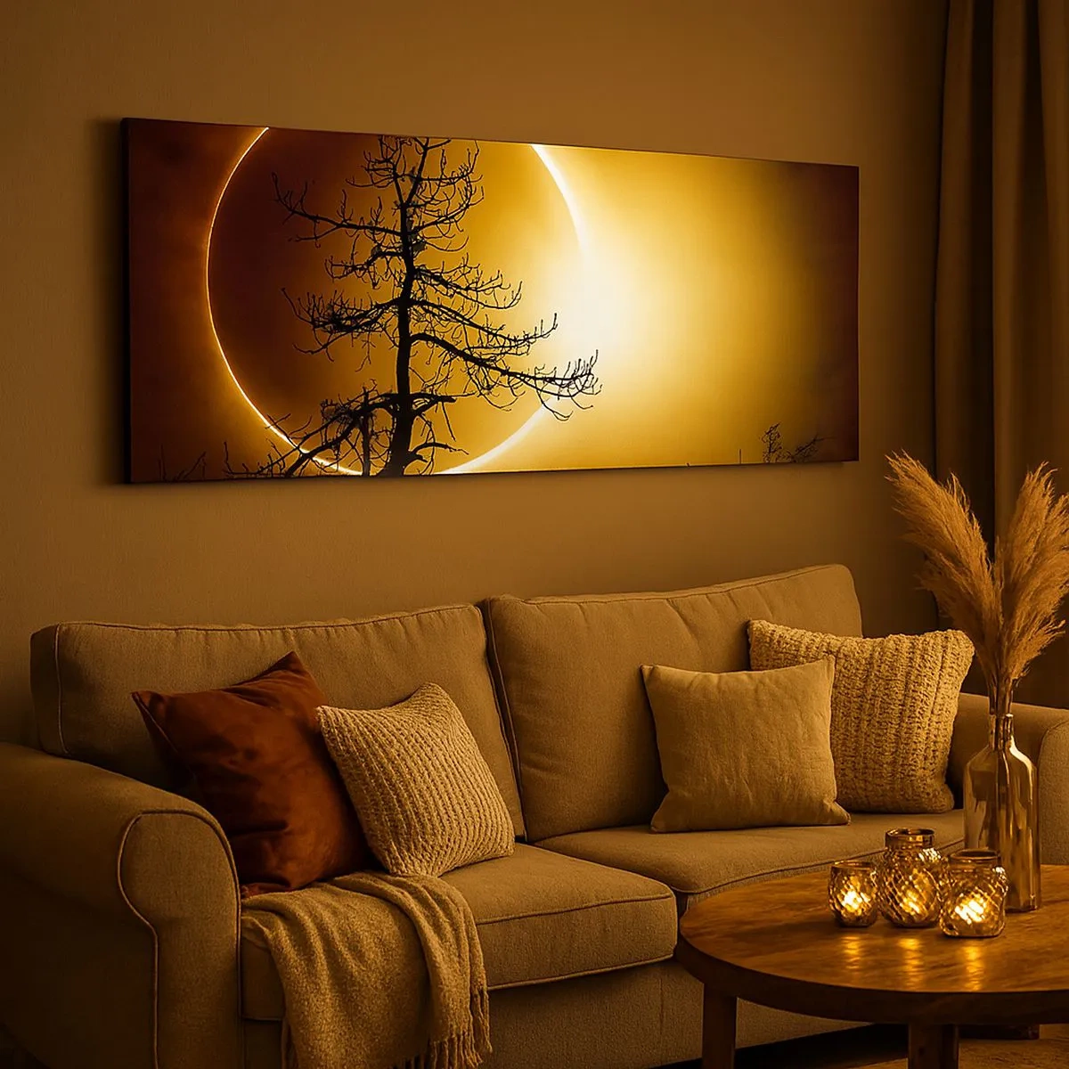 Impression sur toile - Image sur toile - Éclipse totale - 100x40 cm