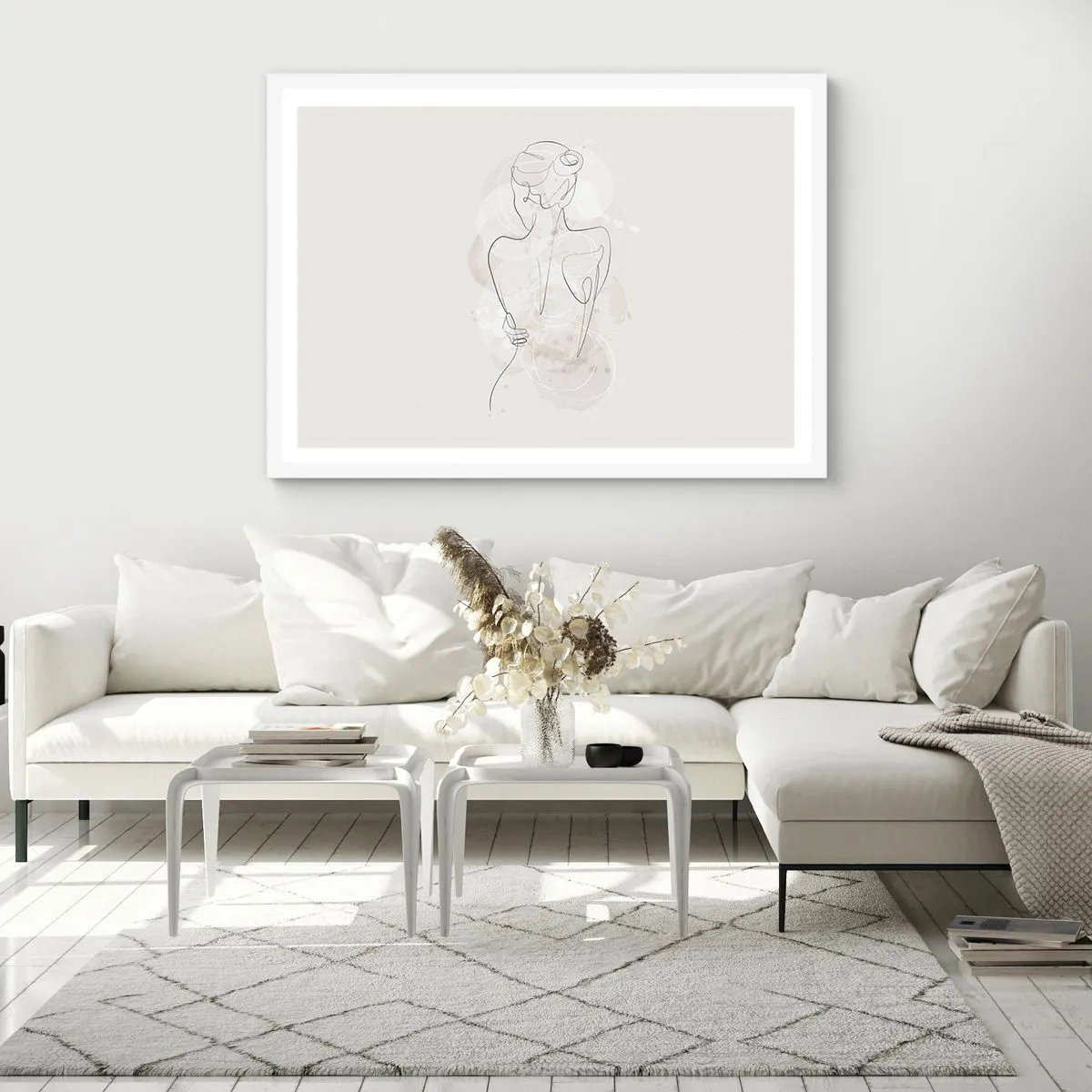 Affiche dans un cadre blanc - Poster - Comme un instrument sensible - 91x61 cm