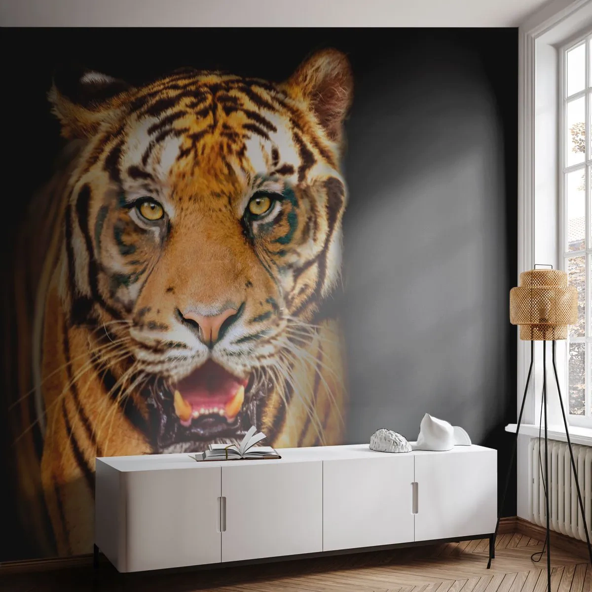 Papier Peint Photo Premium Canvas - Le coeur sauvageon - Animaux, Tigre, Prédateur - 500x350 cm
