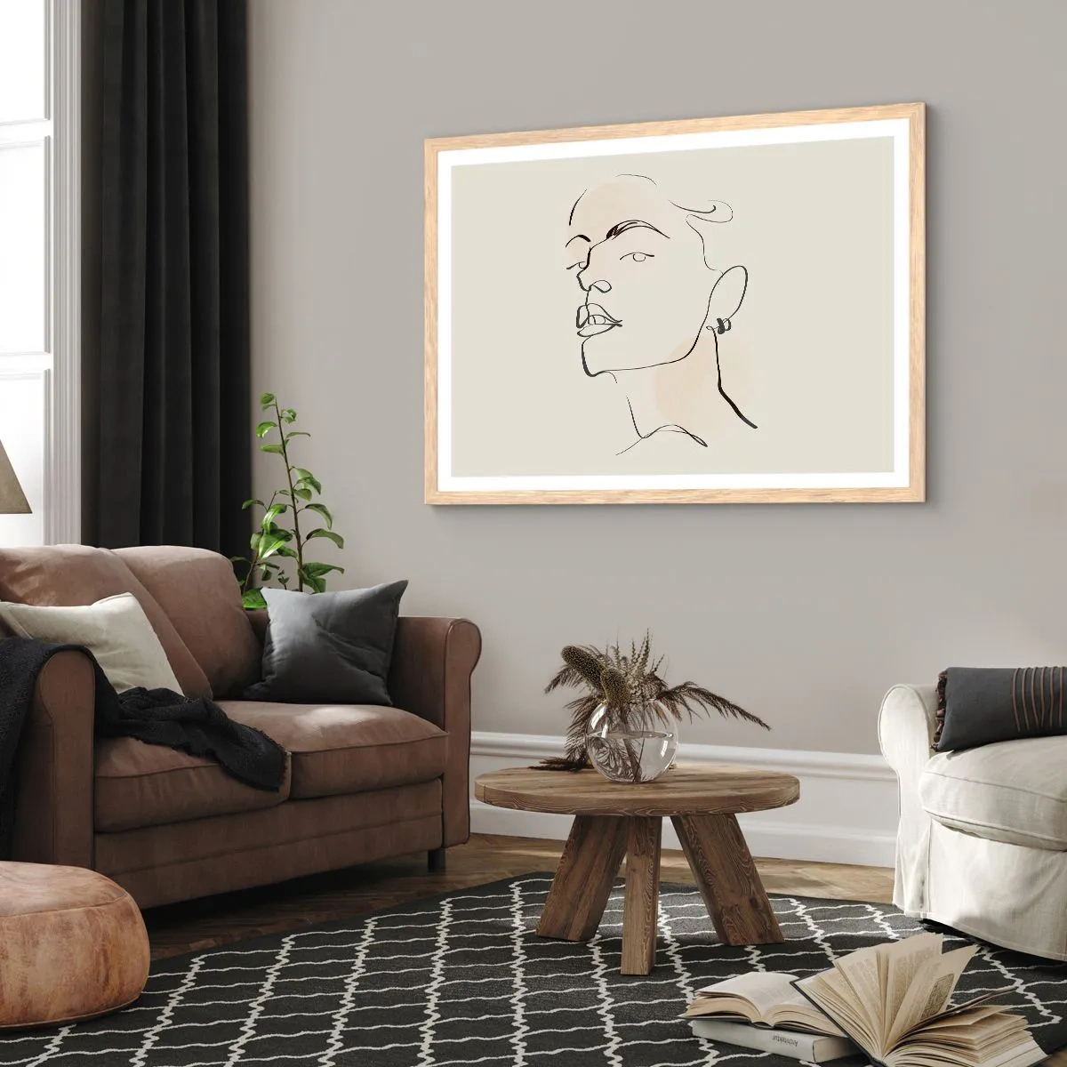 Affiche dans un chêne clair - Poster - Regard fier - 70x50 cm