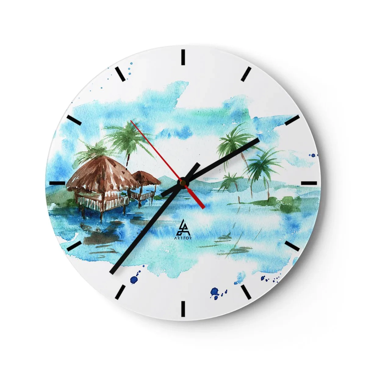 Horloge murale - Pendule murale - Quelque part dans le Pacifique - 40x40 cm