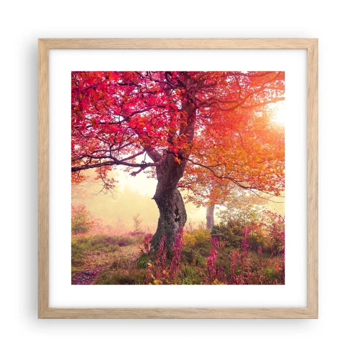Affiche dans un chêne clair - Poster - Frénésie de floraison - 40x40 cm