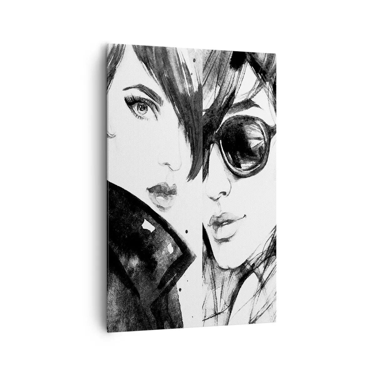 Impression sur toile - Image sur toile - Portraits élégants de femmes aux tons monochromes - 80x120cm - La beauté multipliée - Décoration murale moderne pour le salon et la chambre ARTTOR