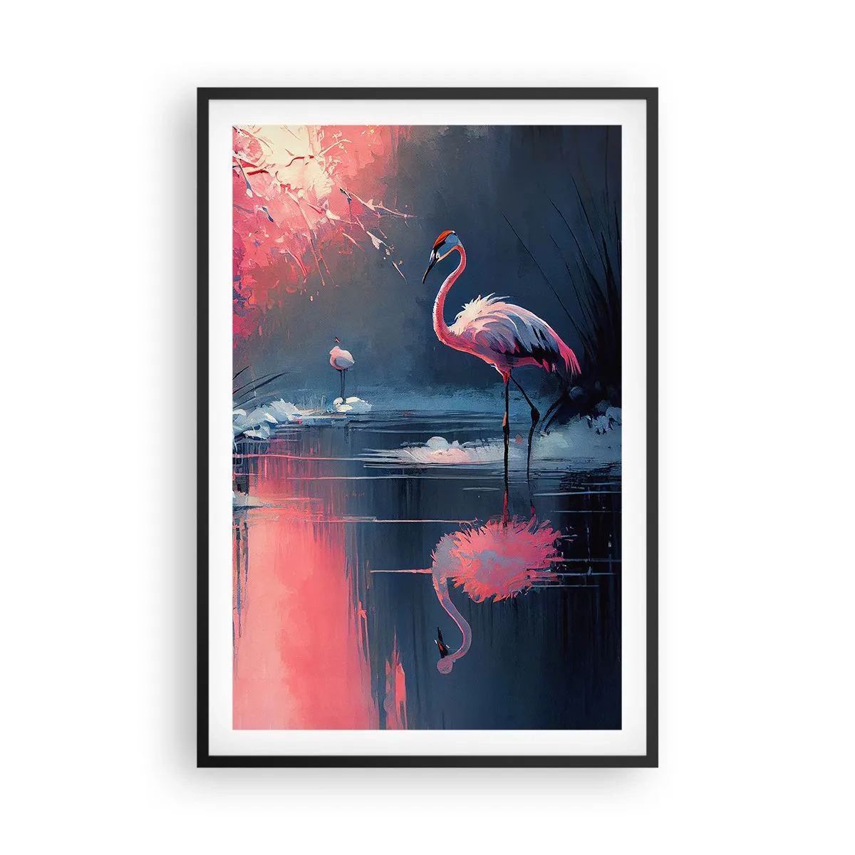 Affiche dans un cadre noir - Poster - La retraite d'un oiseau - 61x91 cm