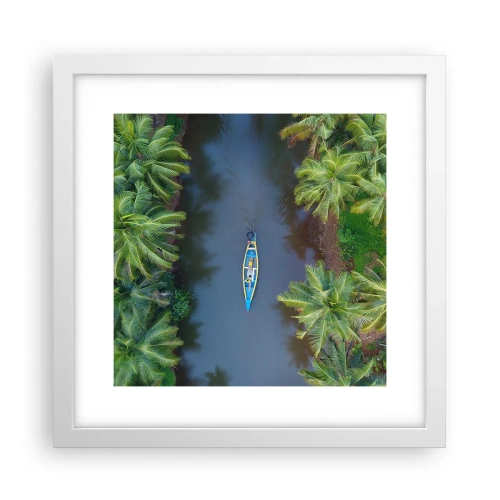 Affiche dans un cadre blanc - Poster - Sur un sentier tropical - 30x30 cm