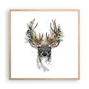 Affiche dans un chêne clair - Poster - En robe de fête - 60x60 cm