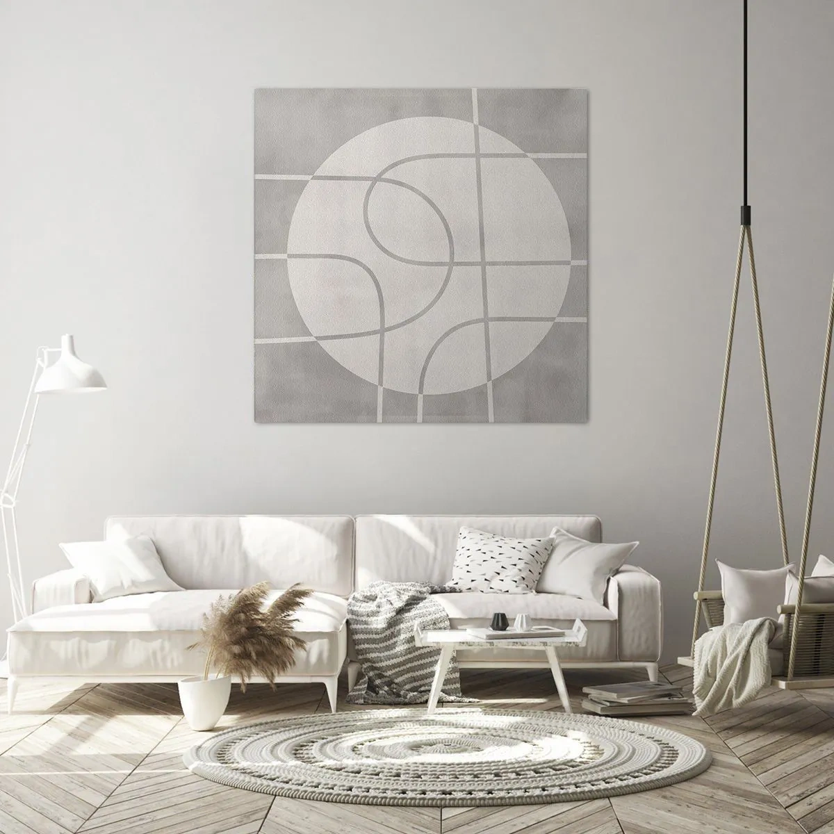 Impression sur toile - Image sur toile - Circulaire et tout droit - 30x30 cm