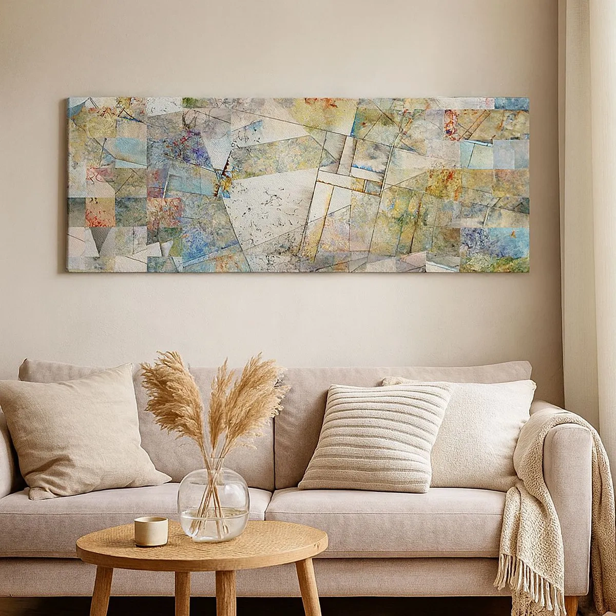 Impression sur toile - Image sur toile - Remaniement géométrique - 100x40 cm