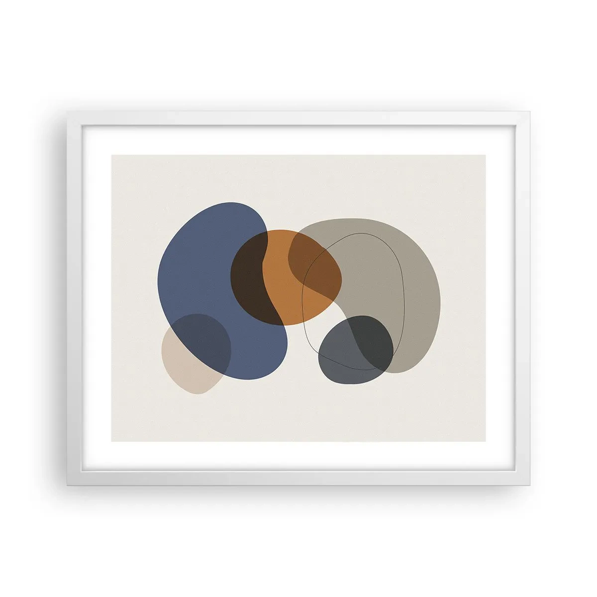 Affiche dans un cadre blanc - Poster - Gouttes de couleur - 50x40 cm