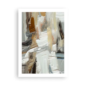Affiche - Poster - Abstraction texturale dans des tons neutres - 50x70cm - Couches colorées - Décoration murale moderne pour le salon et la chambre ARTTOR