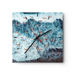 Horloge murale - Pendule murale - Défilé du bord de mer - 40x40 cm