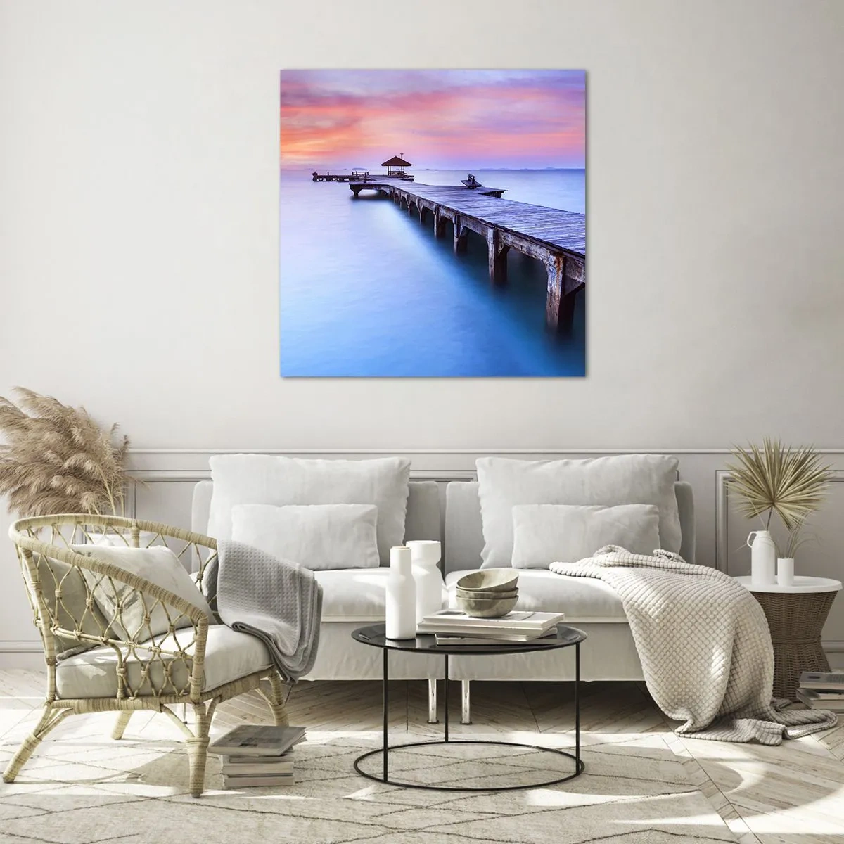 Impression sur verre - Image sur verre - Une mer de calme jusqu'à l'horizon - 30x30 cm