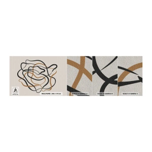 Échantillon de Papier Peint Premium Sand - Tout s'est mal déroulé - Bohème, Abstraction, Lignes - 100x30 cm