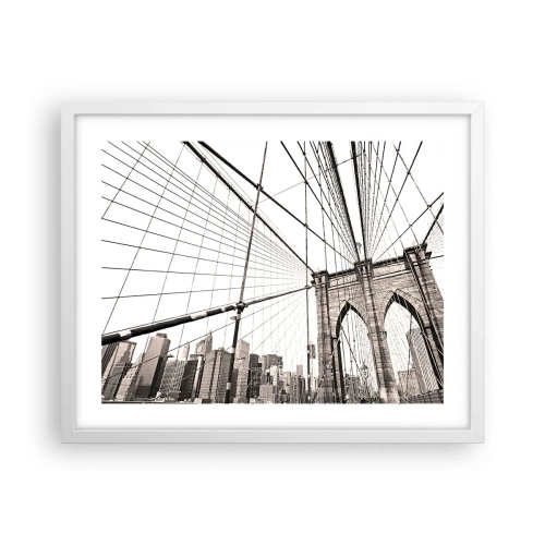 Affiche dans un cadre blanc - Poster - Cathédrale New Yorkaise - 50x40 cm