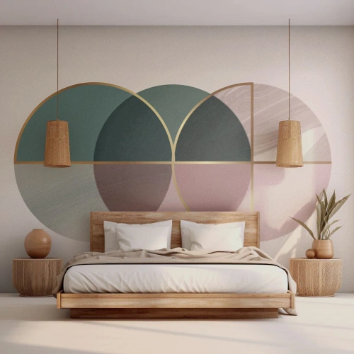Papier Peint Photo Premium Canvas - Cercles après cercles - Abstraction, Morceau, Modèle moderne - 400x280 cm