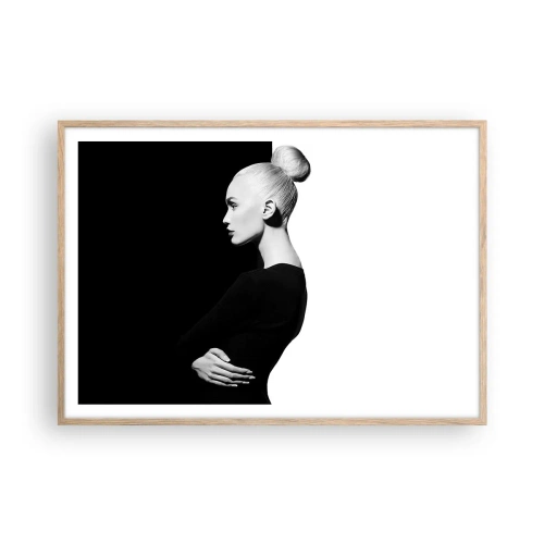 Affiche dans un chêne clair - Poster - Tout simplement une femme - 100x70 cm