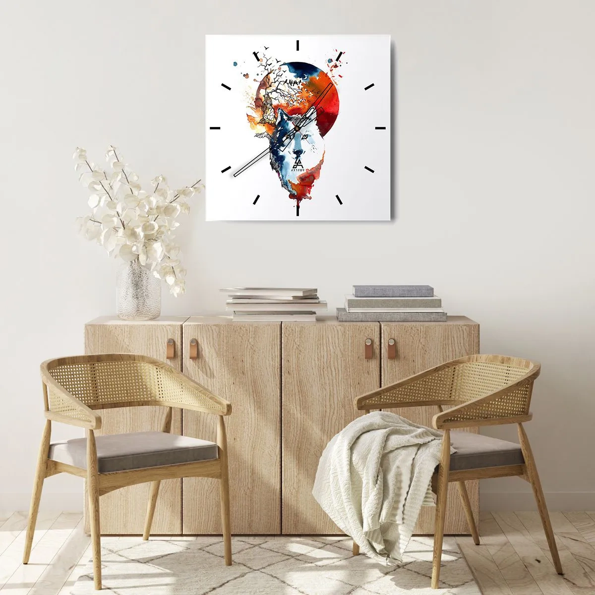 Horloge murale - Pendule murale - Nez à nez avec la nuit - 40x40 cm