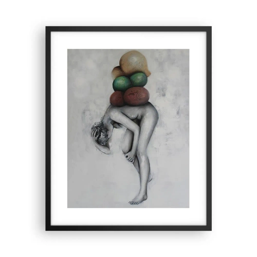 Affiche dans un cadre noir - Poster - Le fardeau de la vie - 40x50 cm