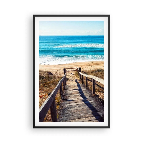 Affiche dans un cadre noir - Poster - Cours! - 61x91 cm